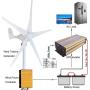 Pikasola Wind Turbine Generator Kit 400W 12V with 5 Blade, Wind Generator Kit with Charge Controller, Wind Power Generator for Marine, RV, Home, Windmill Generator Suit for Hybrid Solar Wind System