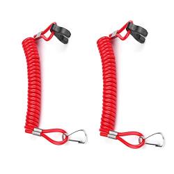Boat Outboard Switch 2 PCS Engine Motor Lanyard Kill Urgent Stop Button, Safety Connector Cord Compatible Compatible for Mercury Tohatsu Common Engine(B 2PCS)