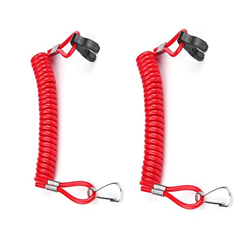 Boat Outboard Switch 2 PCS Engine Motor Lanyard Kill Urgent Stop Button, Safety Connector Cord Compatible Compatible for Mercury Tohatsu Common Engine(B 2PCS)