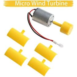 4 Blades Vertical Wind Turbines Generator Electricity Generator Small DC Motor Blades DIY Kit Small Motor (Color : Yellow)