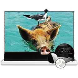 VIVIDSTORM-Indoor Projector Screen with Stand S PRO P 72 inch Portable Foldaway self-Rising Sound Transparent Perforated Light Rejecting Screen Compatible with UST Laser Projector,VWSDSTUST72HP-WB