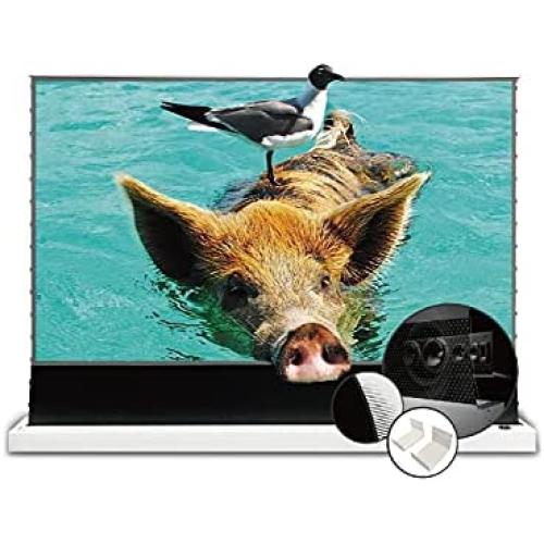 VIVIDSTORM-Indoor Projector Screen with Stand S PRO P 72 inch Portable Foldaway self-Rising Sound Transparent Perforated Light Rejecting Screen Compatible with UST Laser Projector,VWSDSTUST72HP-WB