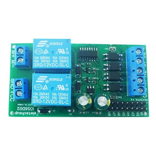 eletechsu 12V 24V DC Motor Controller Relay Board Forward Reverse Control Limit Start Stop Switch Pusher Electric Curtain Automatic Door (DC 12V)