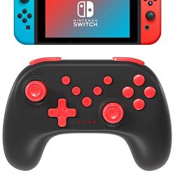 TALK WORKS Wireless Controller for Nintendo Switch - Wireless Controller With BT Connection, Dual Motor Vibration, Turbo Function, 6-Axis Gyro Sensor - Ergonomic Design for Comfort - Black