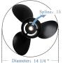 Holdia Propeller 48-832832A45 RH 14 1/4 x21 3 Blade Compatible with Mercury Mariner 135-350HP Mercruiser Boat Motors