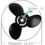 Holdia Propeller 48-832832A45 RH 14 1/4 x21 3 Blade Compatible with Mercury Mariner 135-350HP Mercruiser Boat Motors
