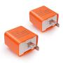 12V Speed Adjustable 2 Pin LED Electronic Flasher Relay for Motorcycle Turn Signal Direct Replacement Universal Hazard Warn Hyper Flash Relay (Orange,2pcs)