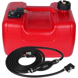 VEITHI Rectangular Portable Boat Fuel Tank with Hose Connector for Marine Outboard Motor Fuel Tank- Red (1pack)