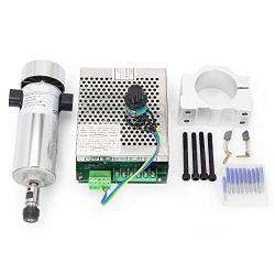RATTMMOTOR 110V 800W CNC Air Cooled Spindle Motor ER11 20000RPM+2pcs Carbon Brush+Mach3 Speed Controller Governor with Power Supply AC110V-220V+52mm Clamp Mount Bracket for CNC Router Milling Machine
