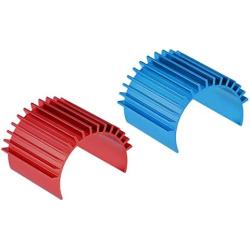 MECCANIXITY Motor Heat Sink Cooling Fins Aluminum 26mm Dia Sky Blue Red for 370 380 Motor 2pcs