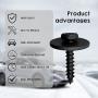 20Pcs Metal Black Car Screw Body Bumper Hood Retainer Clips A15100800ux0092