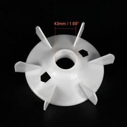 uxcell Motor Fan Blade 215mmx43mm Round Shape Bore White Engineering Plastic with 6 Vanes