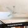 Ciata Lighting Garage Ceiling Fan, Shop Ceiling Fan, Commercial Ceiling Fan, Industrial 56 Inch Three Blade Indoor Ceiling Fan, with Steel Blades - Brushed Nickel