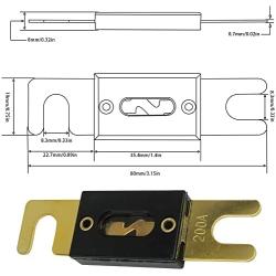 HiSport ANL Fuses 200 Amp - Fuse Protect Controller for Cars, Trucks, Forklifts, Boats, Applied to Inverters and Car Audio and Other High Current, 2Pcs