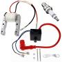 shanmu CDI Ignition Coil And Magneto for 50cc-80cc 2-Stroke Engine Motorized Bicycle Engine CDI Ignition Coil Magneto Stator Coil Spark Plug Kit