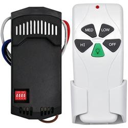 Universal Ceiling Fan Remote Control Kit, Replacement for Harbor Breeze, Hunter, Hampton Bay, Litex, 3-Speed, Light Dimmer, with Receiver FAN28R, Replace FAN-53T 2AAZPFAN-53T FAN-11T KUJCE9103 UC7030T