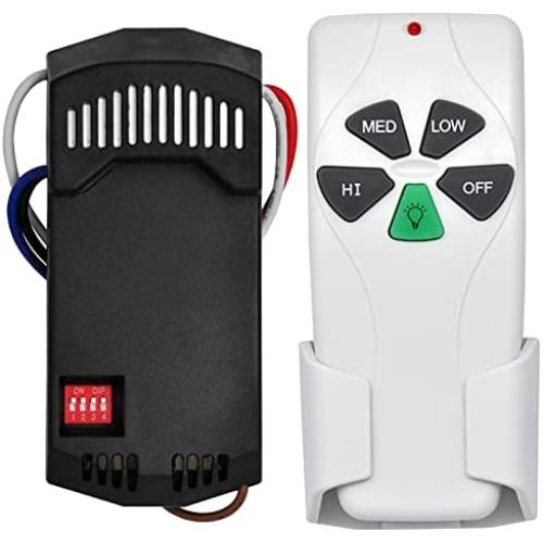 Universal Ceiling Fan Remote Control Kit, Replacement for Harbor Breeze, Hunter, Hampton Bay, Litex, 3-Speed, Light Dimmer, with Receiver FAN28R, Replace FAN-53T 2AAZPFAN-53T FAN-11T KUJCE9103 UC7030T