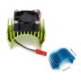 RC Motor Heatsink 540, Aluminum Motor Heat Sink with 6V Cooling Fan Fit 540 550 3650 Size Brushless Motor for 1/8 1/10 RC Car Truck Buggy Crawler(Green)