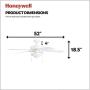 Honeywell Ceiling Fans Belmar 52 Inch Indoor Outdoor LED Light, Damp Rated, Five Blade, White, 50513-01