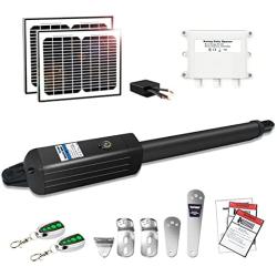 TOPENS A8S Automatic Gate Opener Kit Heavy Duty Solar Single Gate Operator for Single Swing Gates Up to 880 Pounds Gate Motor with Solar Panel