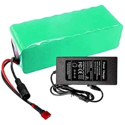 Wnicek 36V 9Ah Lithium Battery Pack 10S 3P 18650 Battery for 250W 350W 500W 750W 800W Motor for Electric Scooter Electric Bike Airplane Models Power Tools with BMS + Charger