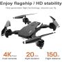 DITARAA Drone with 4K UHD Camera for Adults Beginner, FPV Quadcopter with Brushless Motor, 3 Speed Mode, Smart Return Home, Follow Me