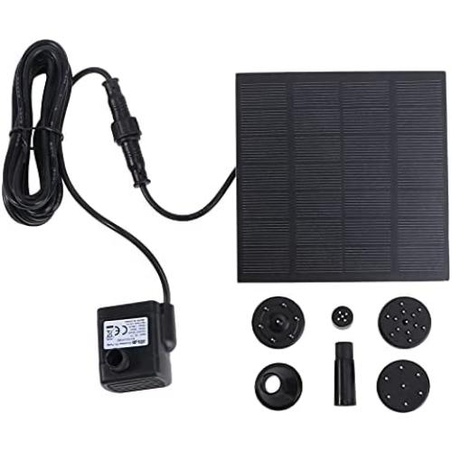 UEETEK 7V 180L/H Solar Power Water Pump Garden Fountain Submersible Pump with Suckers (Strong Direct Sunlight is Needed) - Random delivery of 1.2W or 1.8W