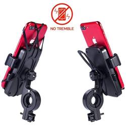 Bike & Motorcycle Phone Mount Anti Shake and Stable 360° Rotation Universal Bicycle Phone Mount Holder Stand Cradle Clamp Compatible for Any Smartphones GPS Other Devices Between 4.7 and 6.5 inches
