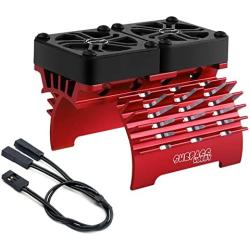 RC Motor Cooling Fans Surpass Hobby 40mm Metal Twin Fans with 5593 5692 Brushless Motor Heatsink for 1/5 1/6 RC Car 55mm 56mm 58mm Diameter Brushless Motor Update Parts