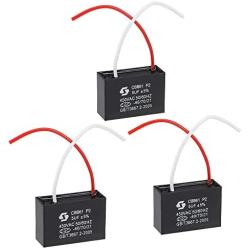 uxcell Ceiling Fan Capacitor CBB61 5uF 450V AC 2 Wires Metallized Polypropylene Film Capacitor 47x32x19mm for Electric Fan Pump Motor Generator 3Pcs