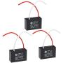 uxcell Ceiling Fan Capacitor CBB61 5uF 450V AC 2 Wires Metallized Polypropylene Film Capacitor 47x32x19mm for Electric Fan Pump Motor Generator 3Pcs