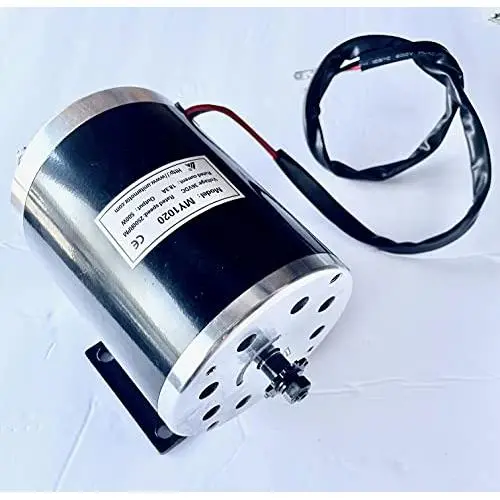 MY1020 500W 36V with Base Electric Motor Volt DC Watt 18.3 Amp for Scooter Bike Go-Kart Mini Bike Replace ZY1020 Reversible w 11 Teeth Sprocket #25 Chain by Alfa Wheels (500W 36V, Bottom Base)