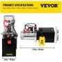 Mophorn Hydraulic Power Unit Single Acting Hydraulic Pump 4 Quart Dump Truck Hydraulic Pump 12V DC Hydraulic Pump Dump Trailer 3200PSI (Steel, 4 Quart Single Acting)