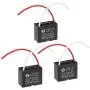 uxcell Ceiling Fan Capacitor CBB61 4uF 450V AC 2 Wires Metallized Polypropylene Film Capacitor 38x31x20mm for Electric Fan Pump Motor Generator 3Pcs