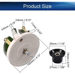 Yinpecly 200W 100R Ohm Ceramic Wirewound Potentiometer Variable Resistor Rheostat with Knob for Industiral Machinery RPM Adjustment