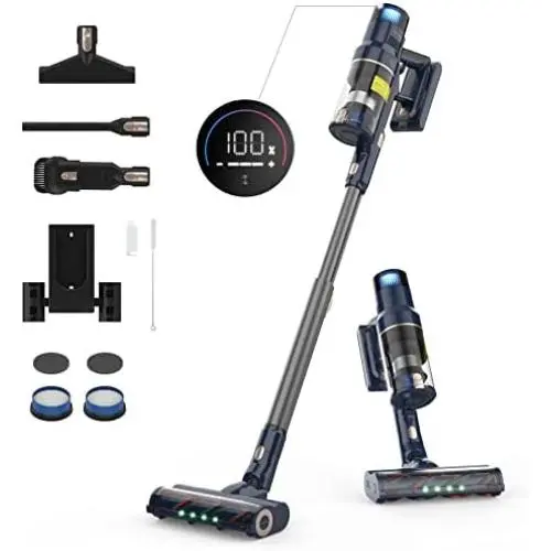 Cordless Vacuum Cleaner, VICSONIC Stick Vacuum Cleaner 28Kpa Powerful Suction, 480W BLDC Motor, 60min Runtime with 7 * 2500mAh Battery, Lightweight Vacuum for Pet Hair Carpet Hard Floor