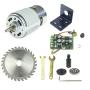CONQUERALL 775 DC Motor DC 12V 6000RPM / 24V 12000RPM Large Torque High Power Motor with M10-5 Connecting Rod Set Bracket Saw Blade and 20A Speed Controller