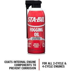 STA-BIL (22001) Fogging Oil - Stops Corrosion In Stored Engines - Lubricates And Protects Cylinders - Coats Internal Engine Components - For All 2 and 4 Cycle Engines, 12 oz.