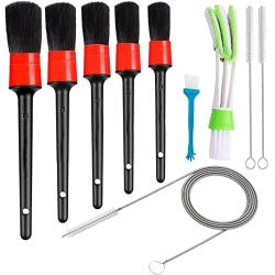 Car Detailing Brush Kit, Car Brushes for Detailing, Auto Detailing Brushes for Cleaning Wheels, Interior, Exterior, Skylight, Leather(10 Pcs)