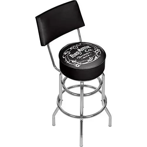 Trademark Gameroom Ford Swivel bar Stool with Back - Vintage 1903 Ford Motor Co