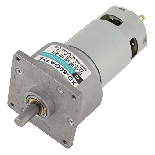 DC12V/24V 35W Mini DC Gear Motor Metal Speed Adjustable Large Torque Motor CW/CCW(12v 10rpm)