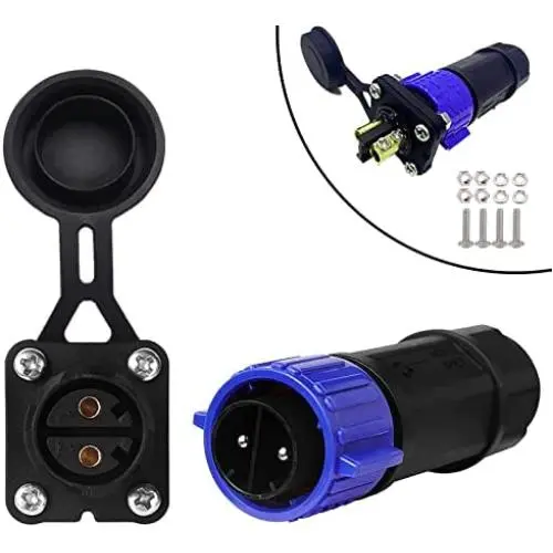 Trolling Motor Plug Receptacle Set, 50Amp Waterproof IP67 Connector for Motor,12V/24V/ 36V/48V Plug for Trolling Motor,Marine Boat Power Connector for Trolling Motors Compatible