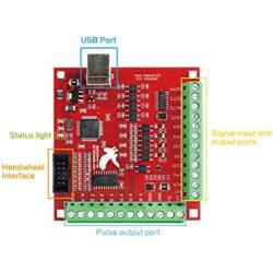 RATTMMOTOR Mach3 USB Motion Control Card 4 axis CNC Motion Controller Breakout Board Stepper Motor Driver with Cable for CNC Router Machine