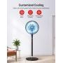 Paris Rhône Fans for Home Bedroom, Quiet Pedestal Floor Fan with Remote, Turbo&12 Speed Levels, 120° Oscillating, DC Motor Fan with 7 Blades, 8H Timer, Sleep Mode, Adjustable Height up to 46.8