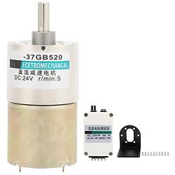XD-37GB520 DC Reduction Motor , Controllers Motor Speed Controllers Electric Gearbox with Bracket Governor Adjustable Low Speed 24V CW/CCW for Micro Machinery[10rpm/min ]