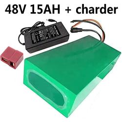 Jieoto E-Bike Battery Lithium Pack 48V 15AH Electric Bicycle Battery Lithium Battery with BMS and Charger, for 250W 350W 500W 800W Electric Bicycle Motor