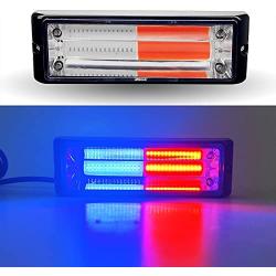 EMIHO 3 LED Strobe Light Red Blue Emergency Vehicle Grille Waterproof Surface Mount Beacon Warning Light Head for Car SUV Pickup Truck Van Motorcycle