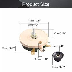 Fielect 100W 1K Ohm Ceramic Wire Wound Potentiometer Linear Rotary Resistor Rheostat with Knob for Industiral Machinery RPM Adjustment