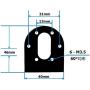 Black 37mm DC Gear Motors Mounting Bracket, Iron Anti-rust Gearbox L-shape Fixed Seat, Gear Reduction Motor Holder