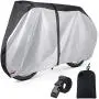 EUGO Bike Cover for 2 or 3 Bikes Outdoor Waterproof Bicycle Motorcycle Covers XL XXL Oxford Fabric Rain Sun UV Dust Wind Proof for Mountain Road Electric Bike (Black+Silver-210D-XL for 2 Bikes)